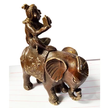 

Can collect lucky mascot monkey elephant brass sculpture "JIXIANGRUYU"