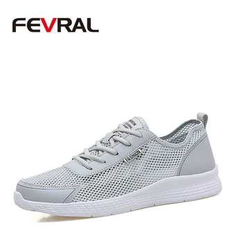 

FEVRAL Brand Air Breathable Sneakers Men Summer Springs Casual Shoes New Quality Flats Mesh Lace Up Shoes Men Big Size 38~48
