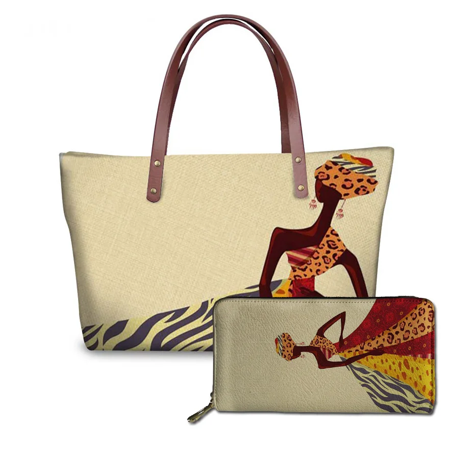 FORUDESIGNS العلامة التجارية الفاخرة حقائب يد تصميم عال النساء السود الفن الأفريقي فتاة الطباعة 2 قطعة/المجموعة اليد حقيبة و محفظة الإناث أعلى-حقا... FORUDESIGNS العلامة التجارية الفاخرة حقائب يد تصميم عال النساء السود الفن الأفريقي فتاة الطباعة 2 قطعة/المجموعة اليد حقيبة و محفظة الإناث أعلى-حقا...