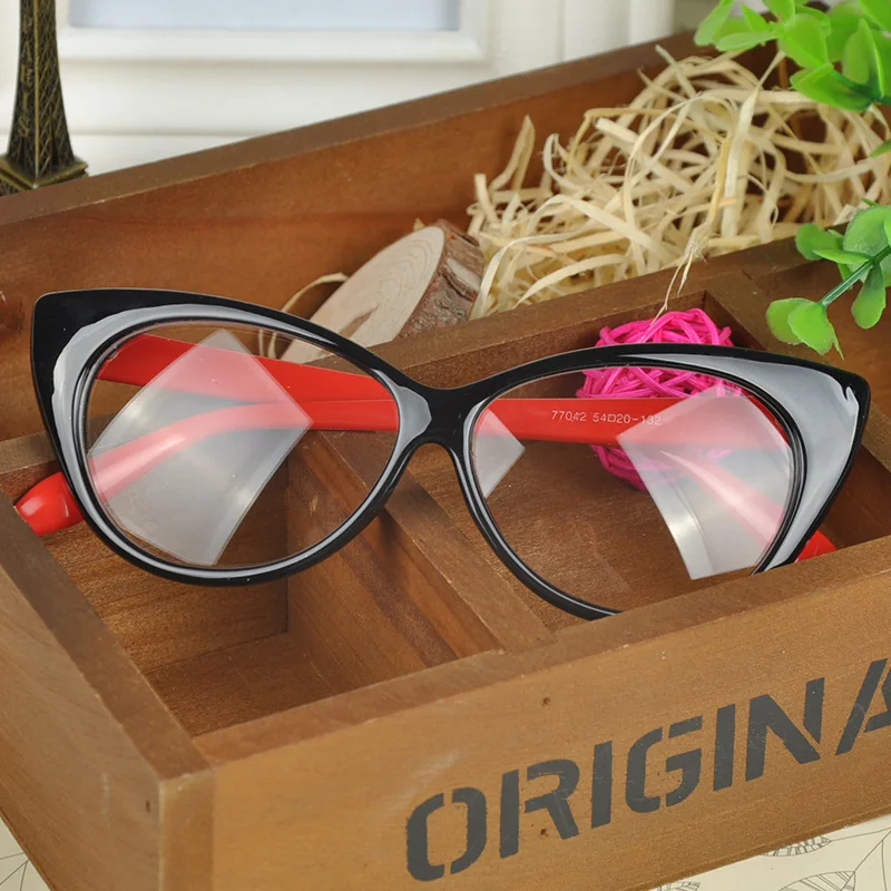Ретро оправа для очков в стиле кошачьи глаза винтажные леопардовые женские и мужские очки оправа прозрачные линзы плоские очки#2