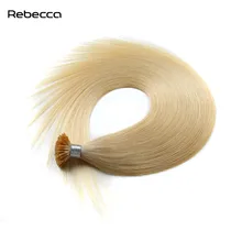 Rebecca Hair 613 Color 18-24 Inch Brazilian Non Remy Hair Straight I Tip Human Hair Extensions Blonde 100g/set No Tangle