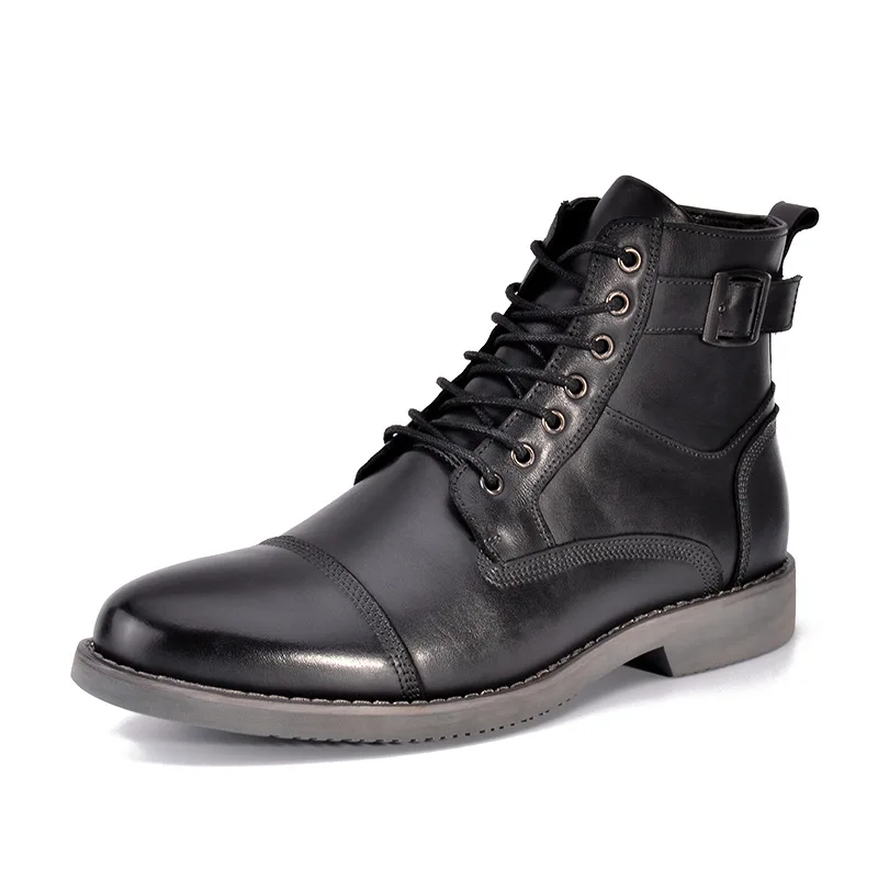 

2018 spring and autumn , European and American trend boots, men's Martin boots, casual leather shoes, men's shoes.