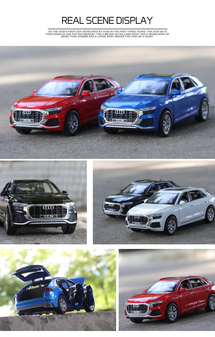 1/32 литая модель автомобиля Q8 SUV внедорожный симулятор Matel автомобили светильник звуковые игрушки из сплава для детей транспортные средства Подарки для детей мальчик