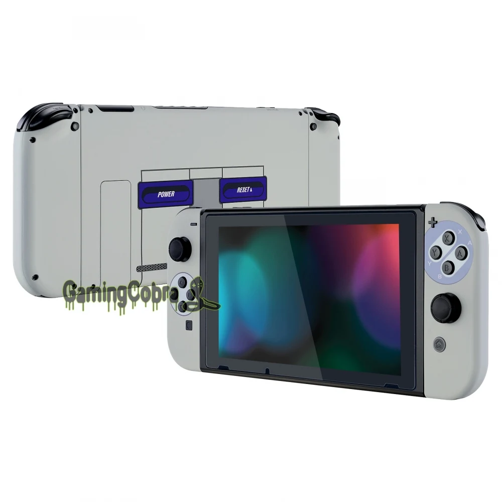 Классический стиль SNES мягкая сенсорная ручка консоль задняя пластина, корпус контроллера с полным набором кнопок для nintendo Switch