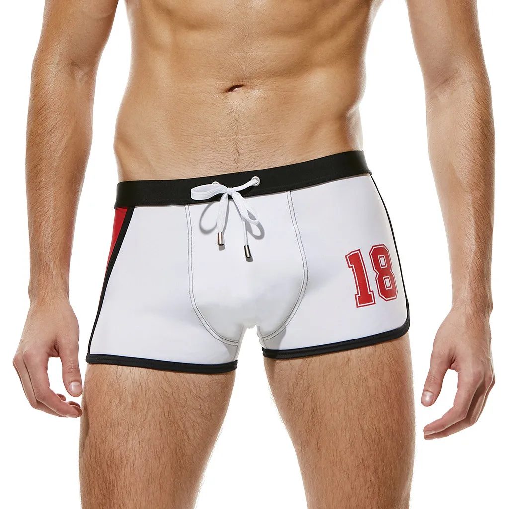 

Men's Brand Stripe Sexy Cotton Breathable Bulge Briefs Swimming Trunks Briefs Beach Shorts Swimming Trunks 2019 new fashion