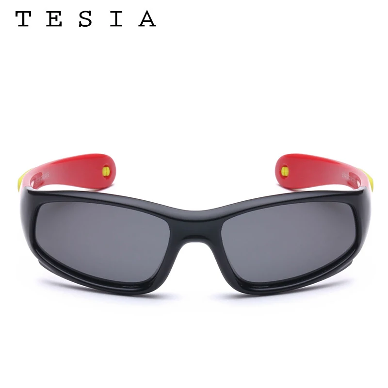 TESIA солнцезащитные очки детские брендовые дизайнерские силиконовые защитные очки поляризованные очки для детей с ремешком S8110