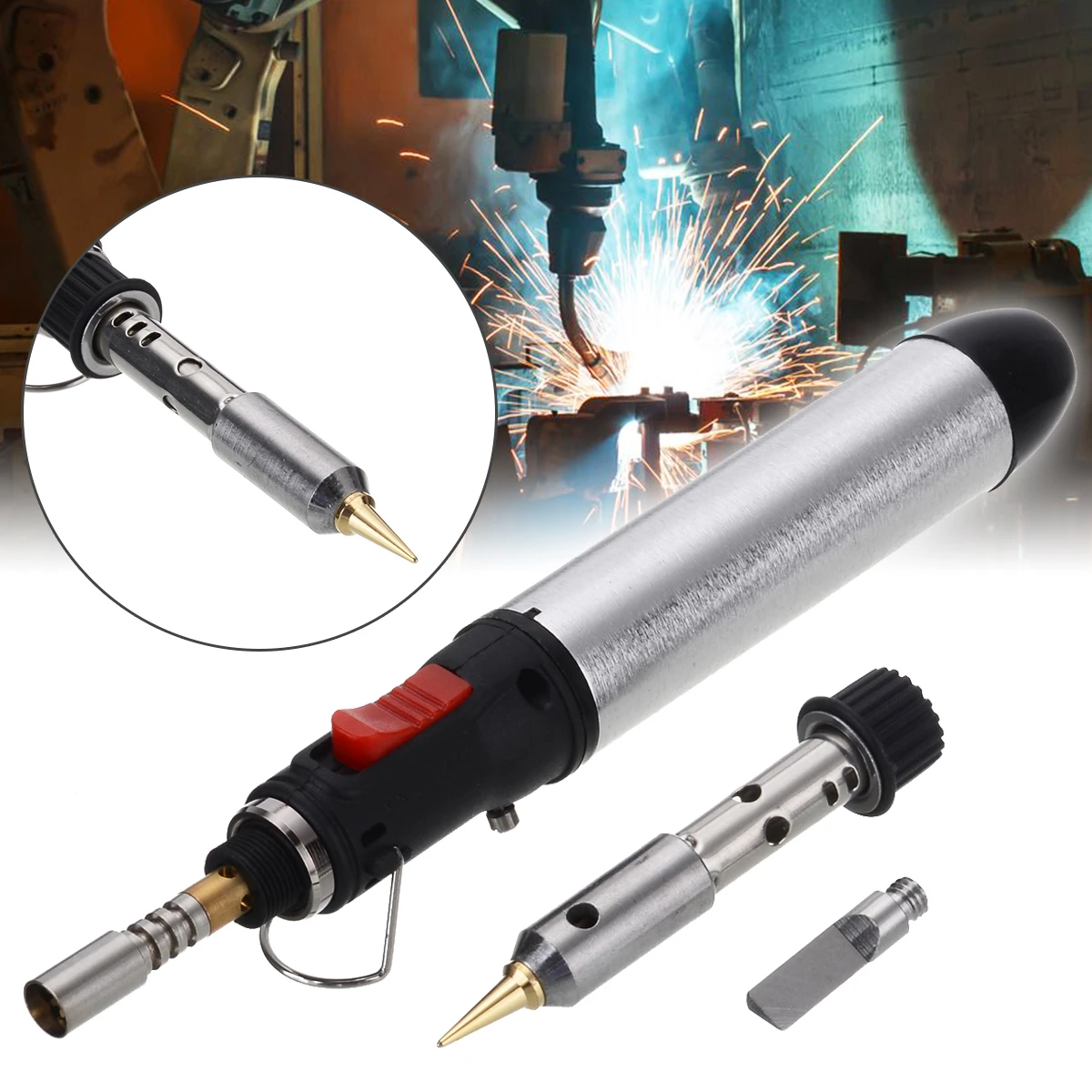 New 12ml Gas Blow Torch Welding Solder Iron Gun Tool Cordless Pen Burner UK