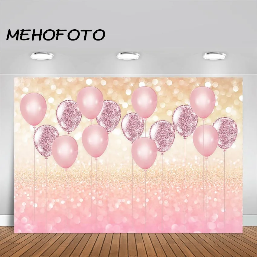 MEHOFOTO розовые воздушные шары боке день рождения фон девочка Baby Shower золотые