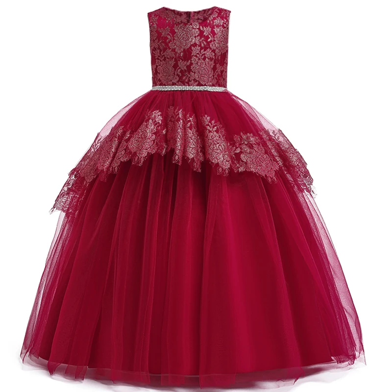 

2019 Teenager Evening Party Dress For Kids Girl Children Clothing Princess Dress Elegant Girls Dress 14 10 12 Years Dropshipping
