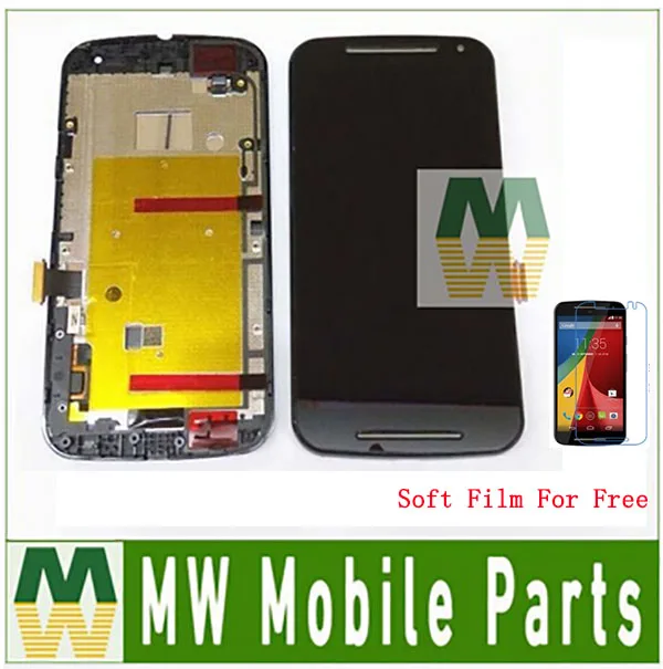 

10PC/Lot LCD Display+Touch Screen+Frame Full Assembly Digitizer For Motorola Moto G2 XT1068 XT1069 XT1063 with Soft Protector