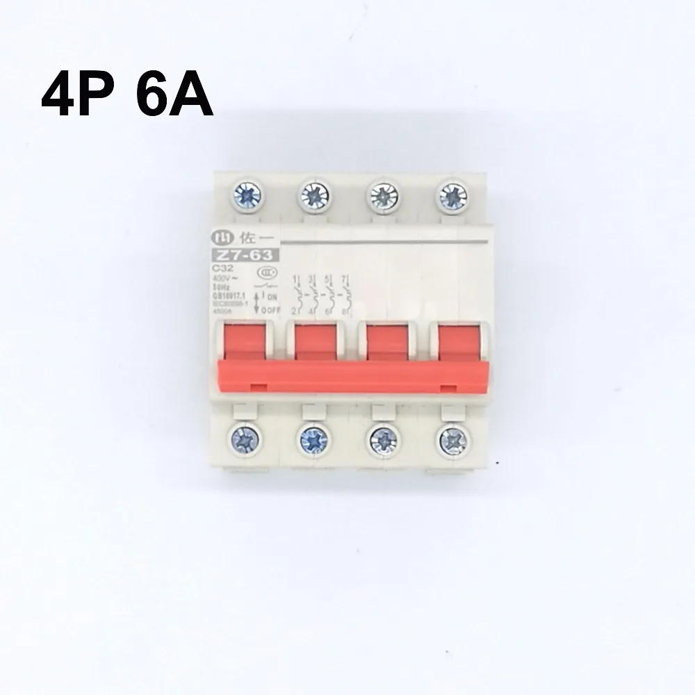 

4P 6A 240V/415V Circuit breaker MCB C TYPE 4 Poles High Standard Quality