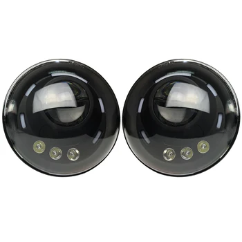 

one pair 7inch round headlights such as for Wrangler JK TJ H ummer FJ etc Aluminum Alloy headlamp 90w 5500k J304 Lantsun
