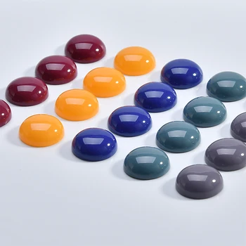 

50pcs/lot 18mm color printing geometry semicircle shape resin flatback beads diy jewelry earrings/garment accessory