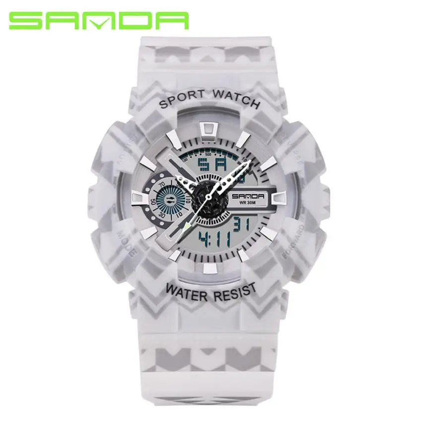 

SANDA Top Brands Luxury Colourful Sport Watch Luxury Double Display Cold Light Electronic Waterproof xfcs saat relogio reloj