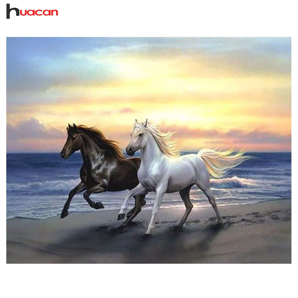 

Huacan Full Square Drill 5D Diamond Painting Horse Diamond Mosaic Crafts Diamond Embroidery Painting rhinestones Home decor