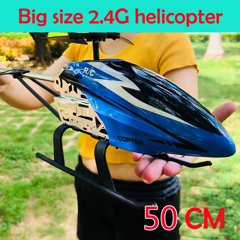 Tanie 2019 nowy 3.5CH pojedyncze ostrze 50cm duży pilot metalowy zdalnie sterowany helikopter z żyroskopem RTF dla dzieci na zewnątrz zabawka latająca