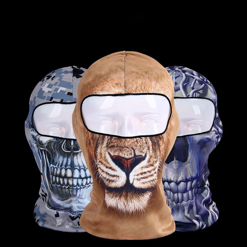 

Cycling Full Face Mask Polyester 3D Animal Pattern Sunscreen Mask Motorcycle And Bicycle Training Breathable Masks