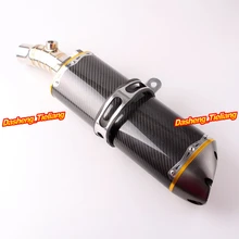 Для Kawasaki 2009 2010 ER6N глушитель из нержавеющей стали+ подлинное углеродное волокно, запчасти высшего качества