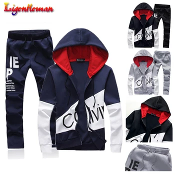 

Mens set letter sportswear sweatsuit men with pants sweat track suit jacket hoodie 5XL large size male sporting suits Tracksuit