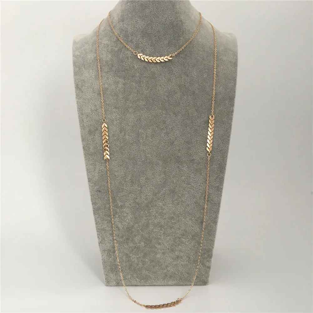 TRENDY WOMEN NECKLACE GOLD COLOR PLATING LONG CHAIN NECKLACE FOR WOMEN GIRL