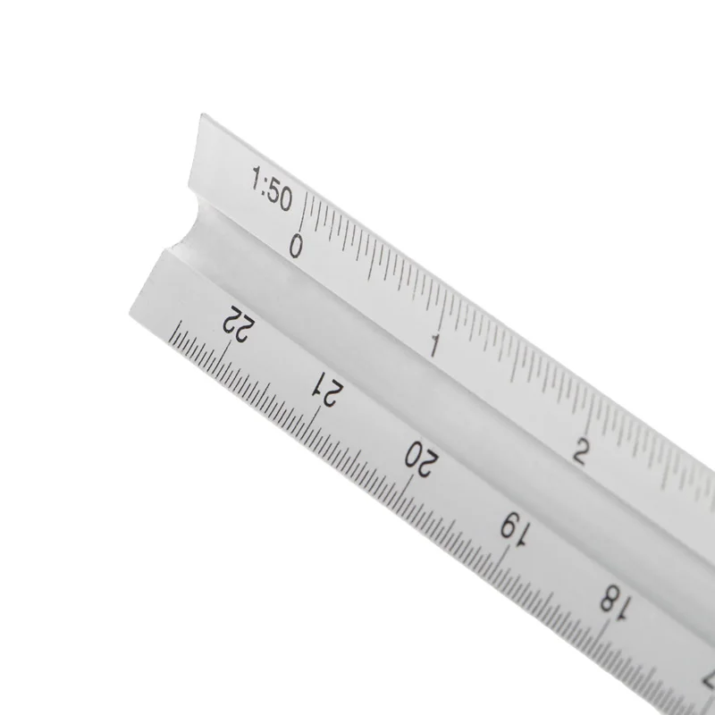 30cm 12 Inch Tri Scale Aluminium Metal Ruler Architect Engineers Technical Rule 