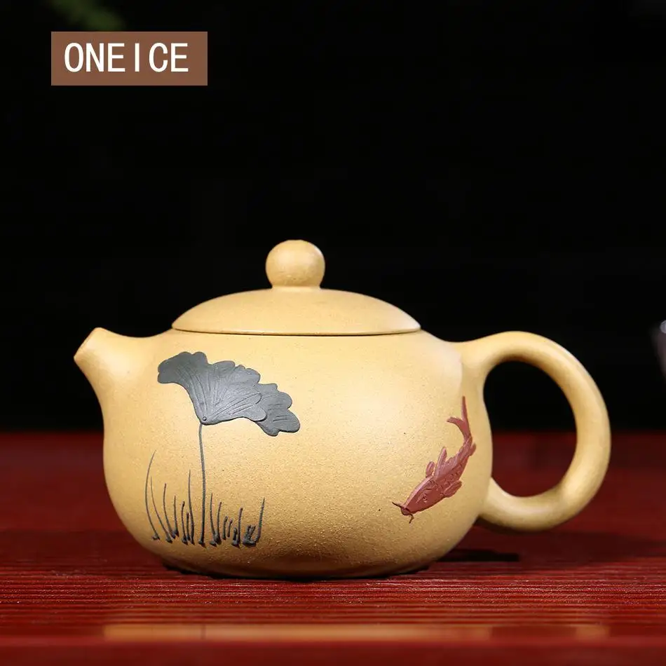 

Raw Ore Duan Mud Yixing Teapot Pure Hand Handmade Colourful Mud Painted Xi Shi Pot Purple Clay 188 Ball Hole
