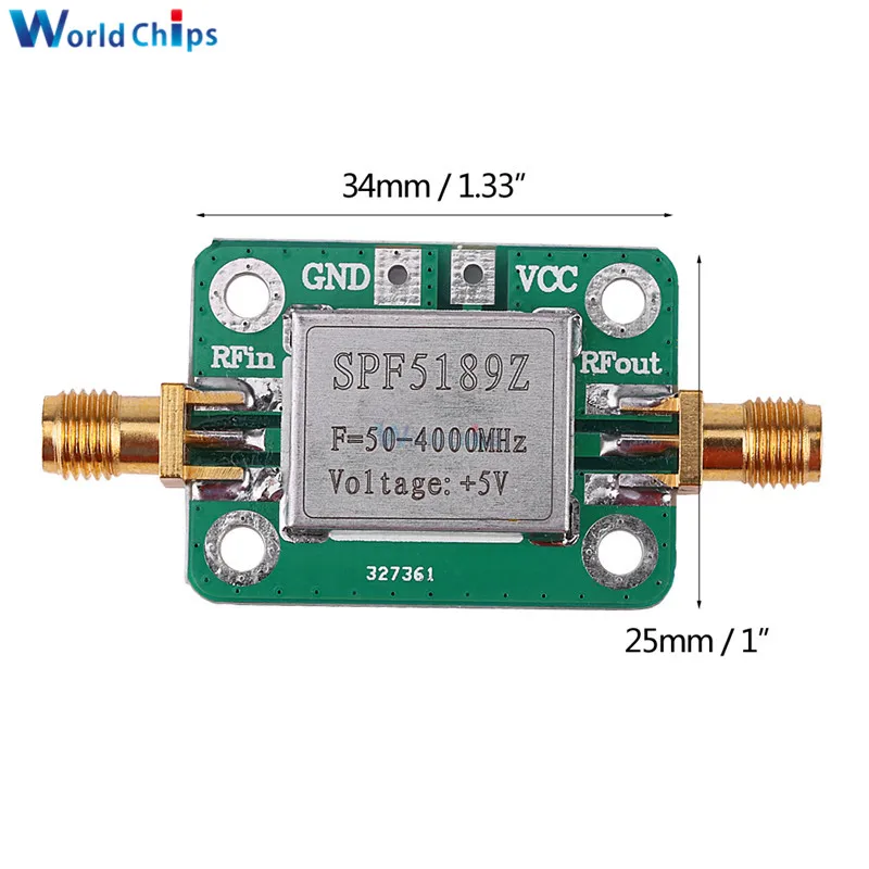 LNA 50-4000 MHz RF Low Noise Amplifier Signal Receiver SPF5189 NF = 0.6.p 