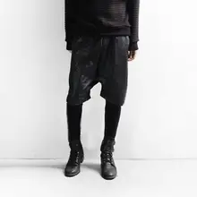 27-44 Горячие весенние мужские новые модные брюки из искусственной кожи сшитые поддельные двухслойные брюки