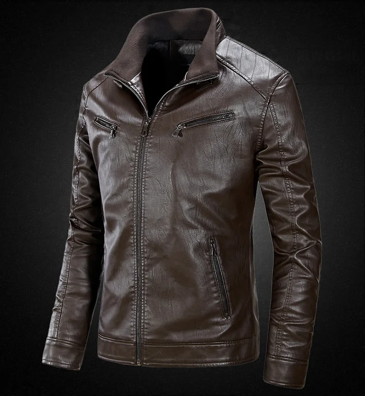 HCXY, модные мужские зимние мотоциклетные куртки, мужские Куртки из искусственной кожи, верхняя одежда с подкладкой из искусственного меха, мужская теплая одежда