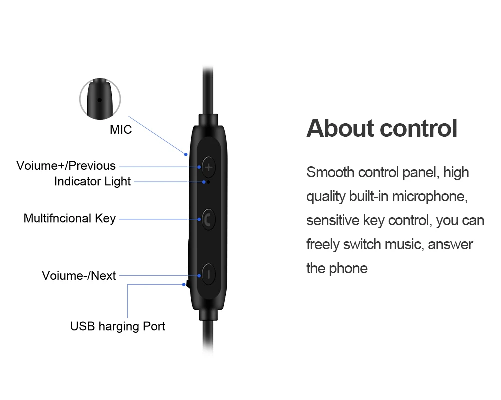 Портативный mp3-плеер, магнитные спортивные беспроводные Bluetooth наушники с микрофоном для Iphone, bluetooth-гарнитура 6 H, музыкальный наушник