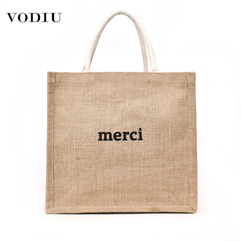 

Women Handbag Straw The Same Paragraph Casual Woven Literary Letter Printing Summer New Big Capacity Beach Braided Shoulder Bags