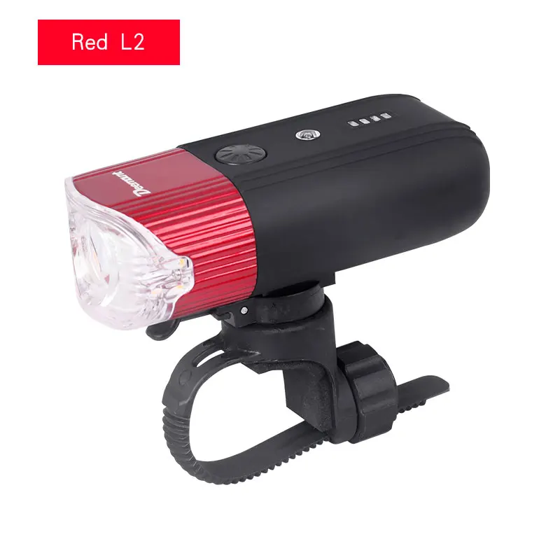 Deemount умный велосипедный головной светильник, передний светодиодный светильник для велосипеда с Предупреждение тым сигнальным светильником для дневного велоспорта до 800 люмен 4000 мАч - Цвет: L2 4000mAH Red