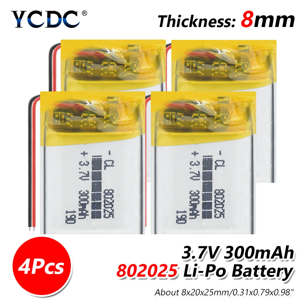 802025 3,7 V 300mAh литий-полимерный литий-ионный аккумулятор для Q50 G700S K92 G36 Y3 Детские умные часы mp3 Bluetooth гарнитура