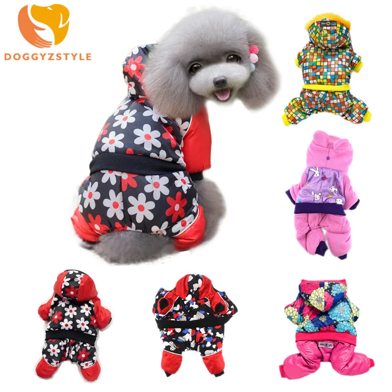 DOGGYZSTYLE Dog Winter Waterproof Jumpsuit Pet Dogs Clothes Warm Coat Hoodies Jacket Costumes