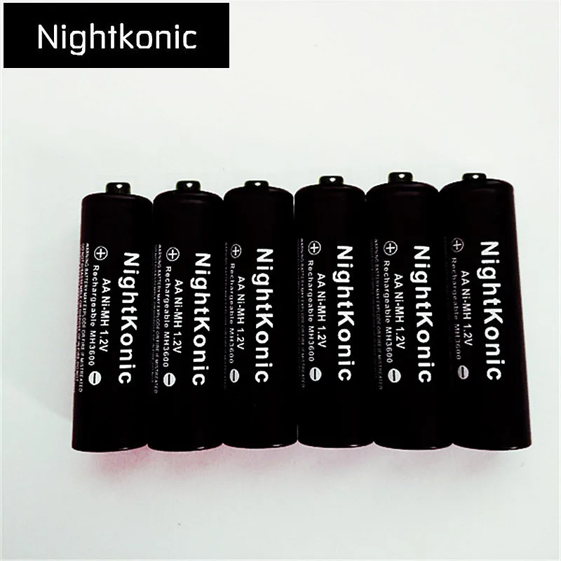 

8 PCS/LOT aa battery NightKonic 1.2V NI-MH AA Rechargeable Battery BLACK