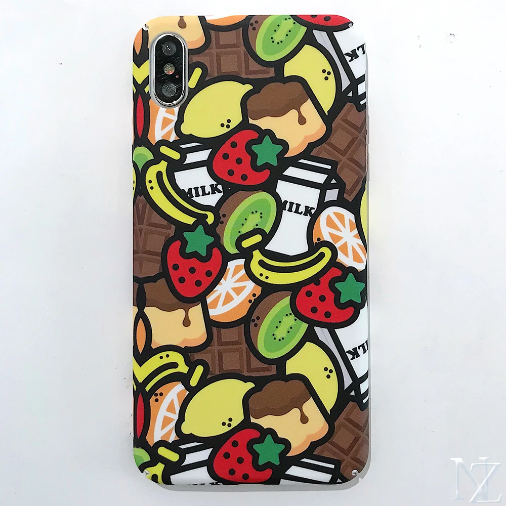 

Luxury simple pattern For iPhone X XR 6 6s 7 8 XS MAX Plus Tide brand Fruits hard PC cover