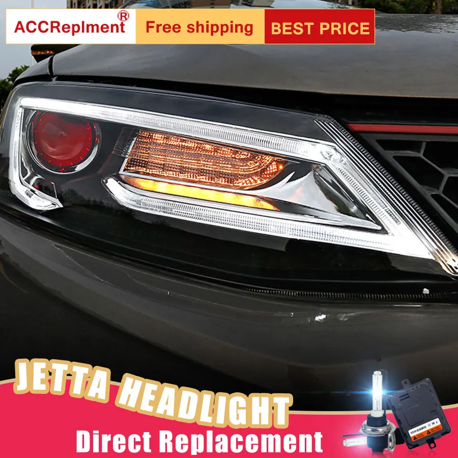 2 шт. светодиодный фары для VW Jetta 2012- светодиодный автомобильный фонарь ангельские глазки ксенон HID комплект Противотуманные фары светодиодный дневные ходовые огни