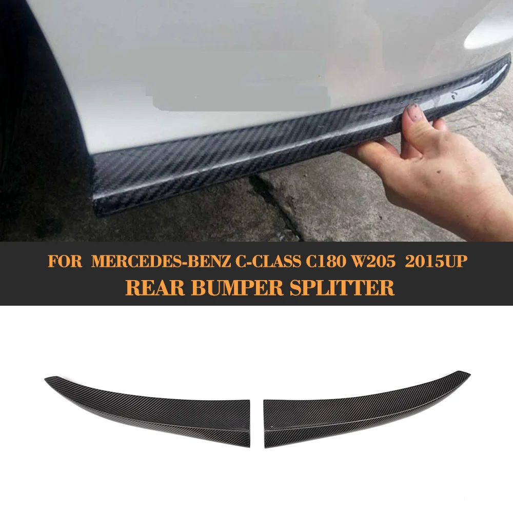 Car-Styling Carbon Fiber Rear Bumper Splitter Lip Trim for Benz C-class C180 C200 C250 W205 Standard 2015UP | Автомобили и