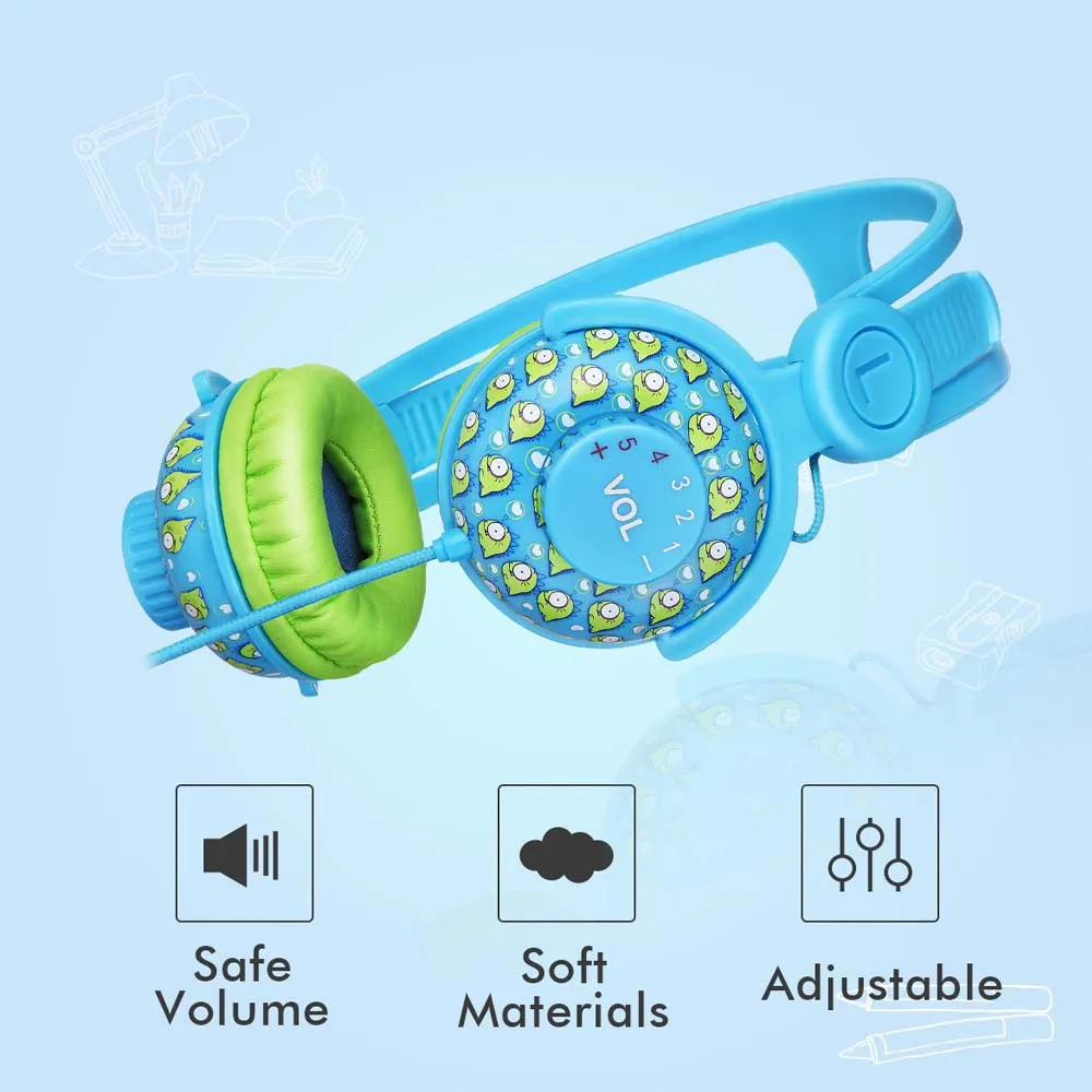 JINSERTA Kids Headphones Cute Headphone with Safe Volume Limiting Share Port 3 5mm Plug Children Headphones for iPhone iPad PC