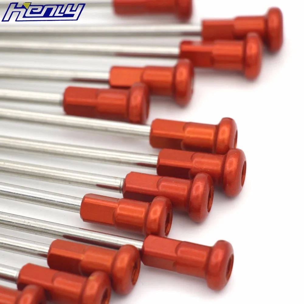 

18" REAR STAINLESS SILVER SPOKE SET WITH ALLOY ORANGE NIPPLE FOR KTM SX SXF EXC XC 125 350 450 530 1999-2018
