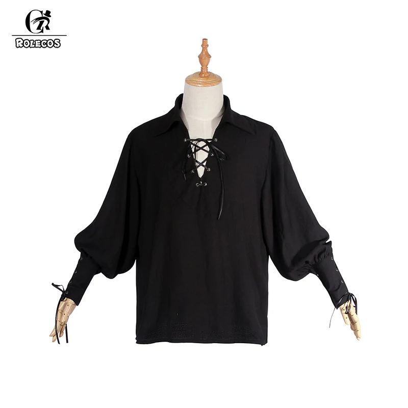 

ROLECOS Gothic Lolita Shirt For Girls Classical Black Long Sleeve Lolita Tops Women Steampunk Tight Sleeve Blouse for Party
