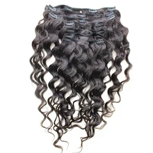 Loose Wave Clip In Human Hair Extensions 7Pcs/120G Full Head Brazilian Hair Clip Natural Hair Honey Queen Remy Hair Products