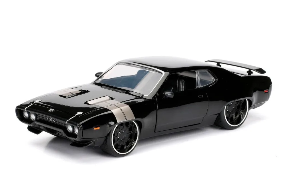 

Jada 1:24 FAST & FURIOUS 8 F8 DOM'S PLYMOUTH GTX Diecast Model Racing Car Black NEW IN BOX