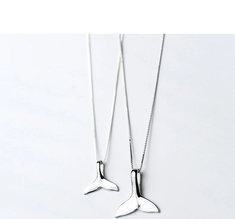 MloveAcc 925 пробы серебряные морские рыбки Хвост кита Подвески с изображением русалки для ожерелья для женщин серебряные ювелирные изделия подарок для девочки