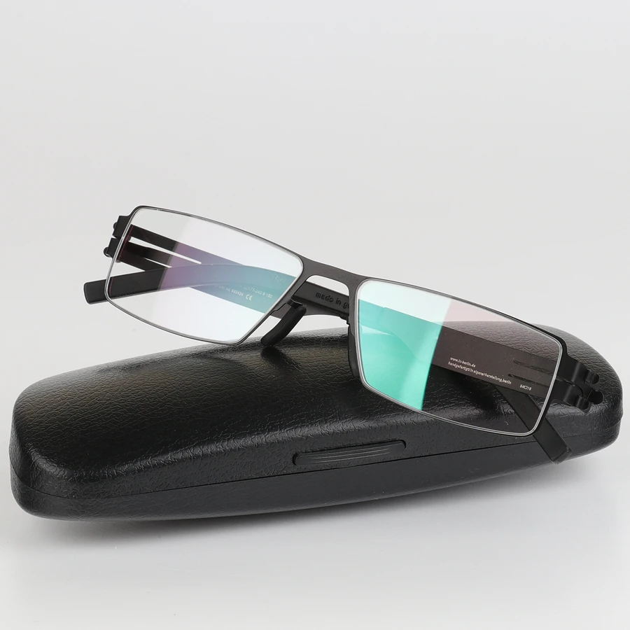 Оптические очки из титанового сплава, оправа для мужчин, сверхлегкие квадратные очки для близорукости по рецепту, очки без пайки, дизайнерские очки