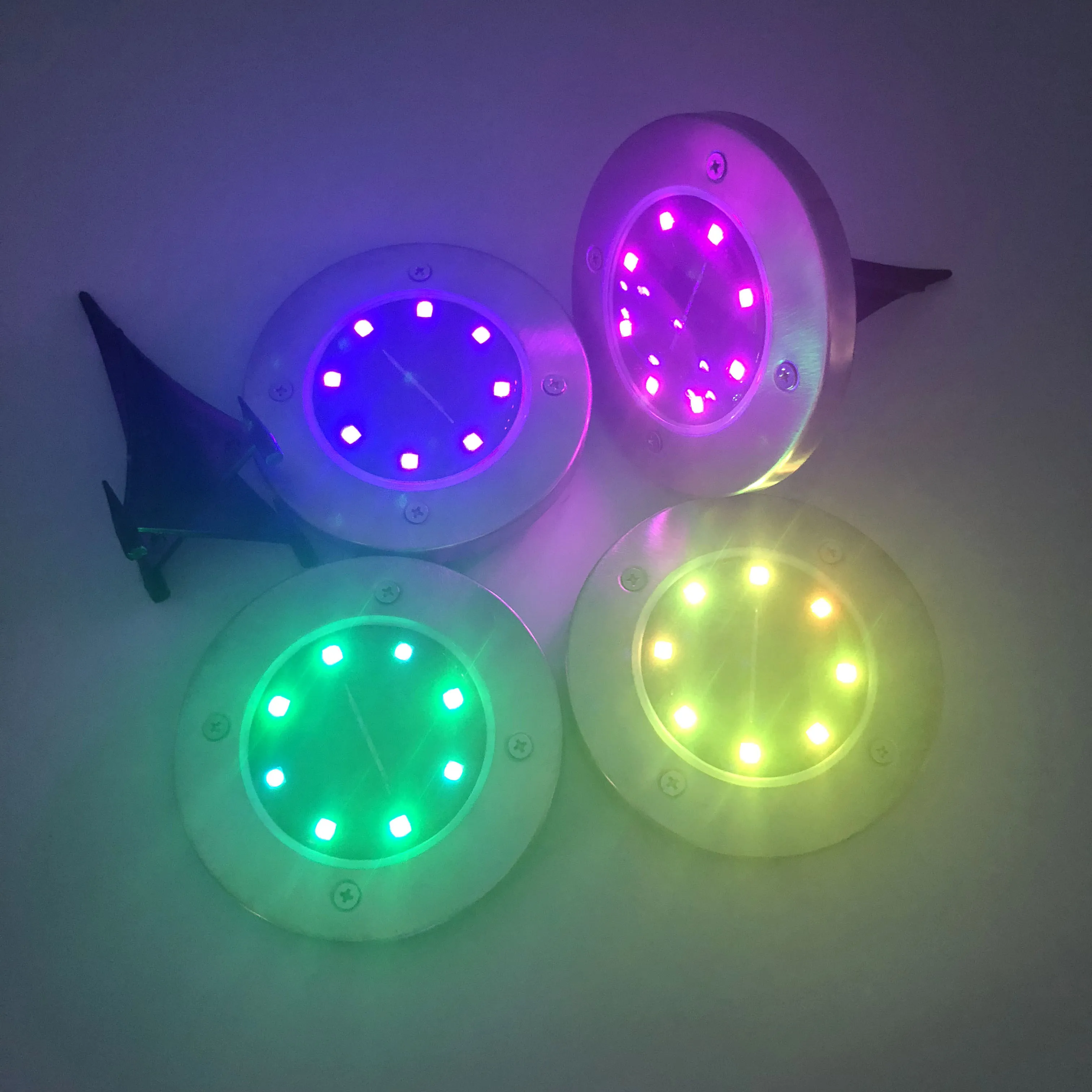 

Waterproof Ip65 8 Led Solar Underground Lights Stainless Steel Solar Buried Floor Light Outdoor Garden Path Ground Lights