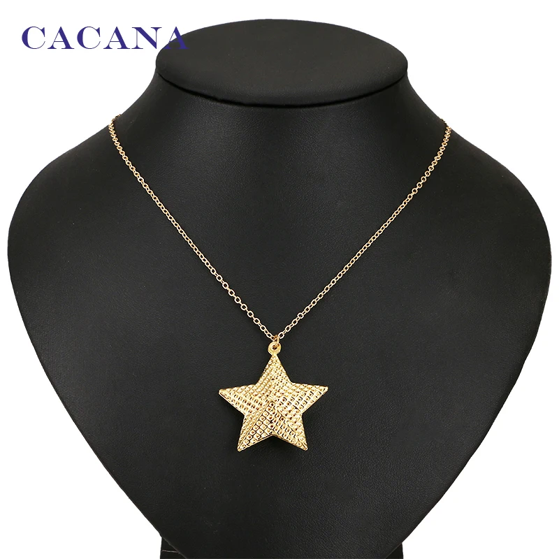 CACANA Necklace 2 Colors Star Pendant Necklaces For Women Chokers Necklace Wholesale Jewelry Bijouterie N35