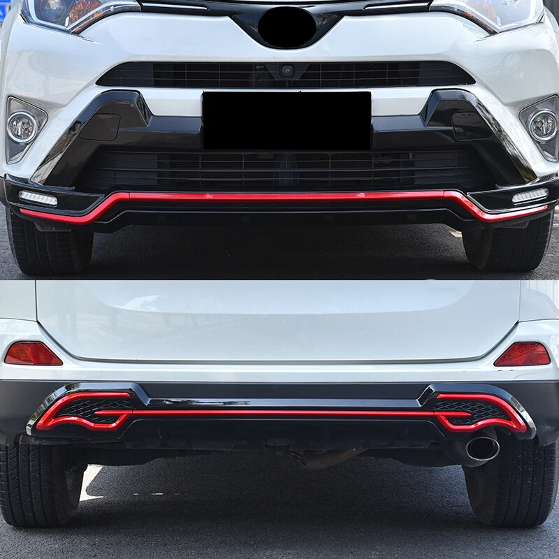 LED Front Rear Car Bumper Protection Cover For Toyota RAV4 2016