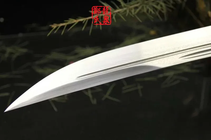 Китайский дамасский меч класса А, сталь, античная бронза, Цин Дао, настоящая кожа Rayskin, ножны, ручная работа, острые, поставка, мечи с двумя ручками