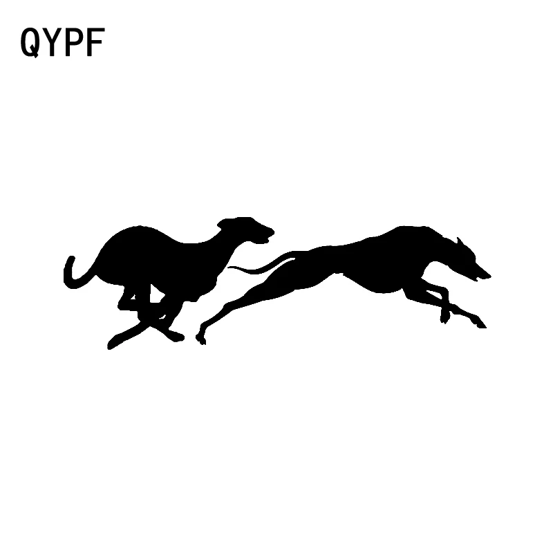 QYPF 16,5 см* 5 см модные гоночные Борзые виниловые наклейки на окна автомобиля Наклейка животное мотоцикл C15-3211